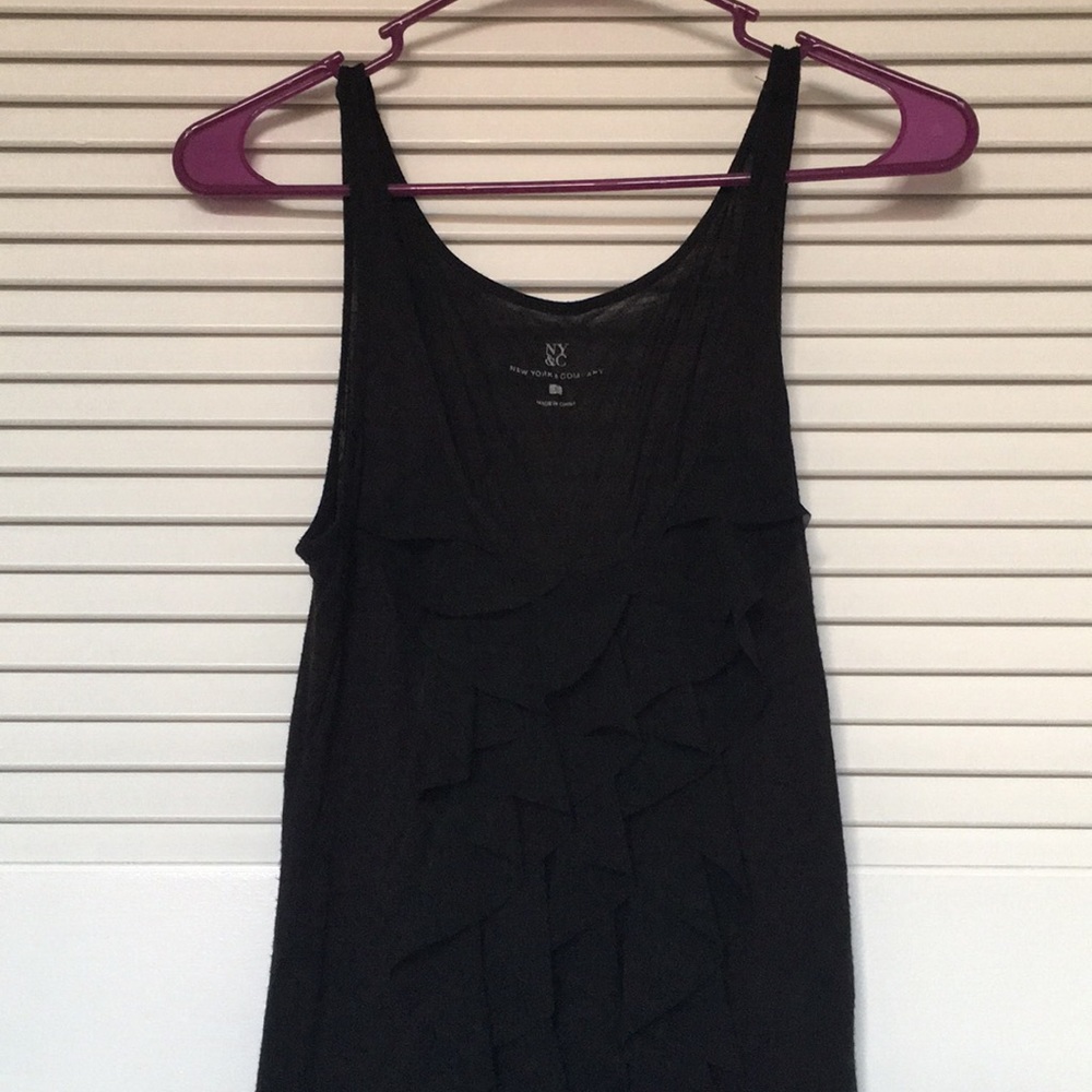 Black ruffle tank top